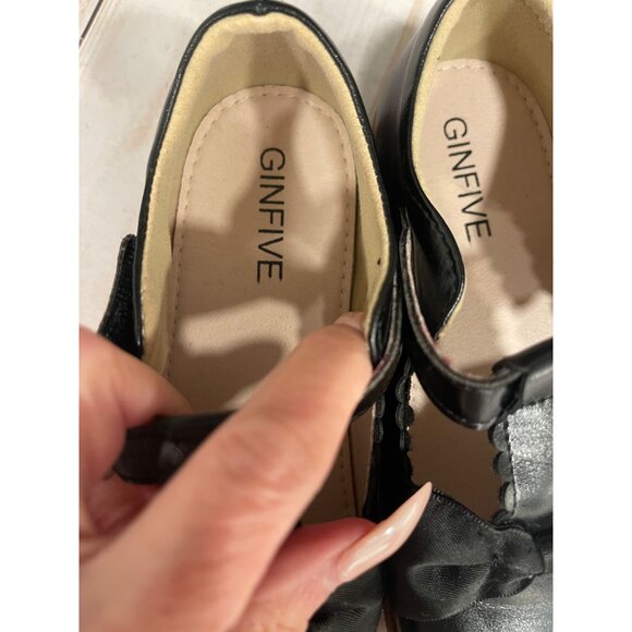GINFIVE Girls Mary Jane Black Bow Dress Shoe sz 12 - Picture 10 of 10